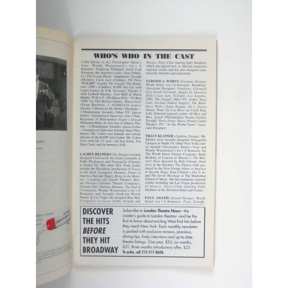 Four Playbill 2000 Manhattan Theatre Club February 2002 Christopher Shinn Nobbs - Picture 5 of 6